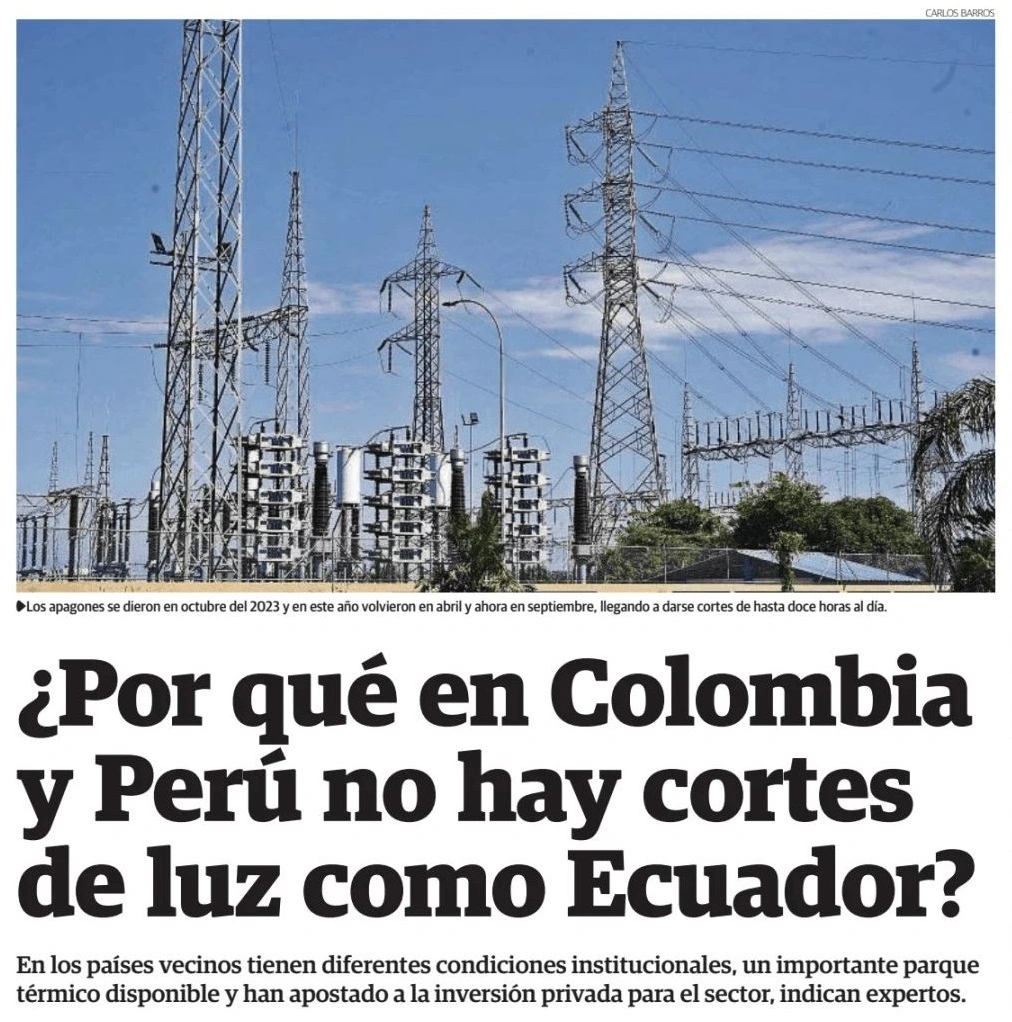  ¿Por qué en Colombia y Perú no hay cortes de luz como Ecuador?