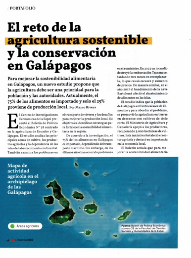 EL RETO DE LA AGRICULTURA SOSTENIBLE Y LA CONSERVACIÓN EN GALÁPAGOS