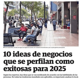 10 IDEAS DE NEGOCIOS QUE SE PERFILAN COMO EXITOSAS PARA 2025