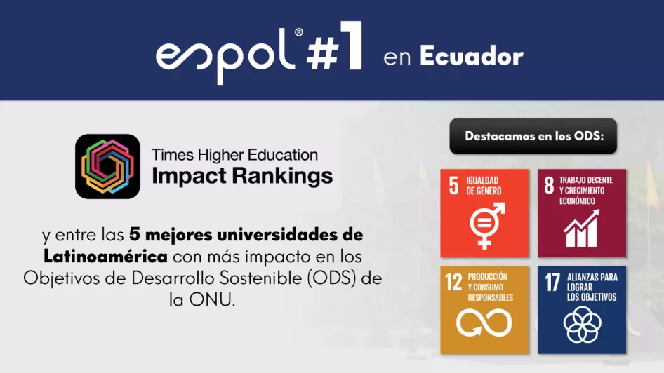 ESPOL entre las 5 Universidades de Latinoamérica que más contribuyen a los ODS, según THE Impact Ranking 2024